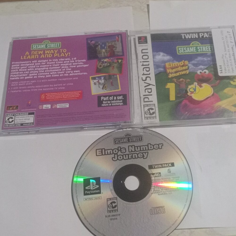 Elmo's Number Journey Sesame Street PS1 Tested Playstation 1 Video Game